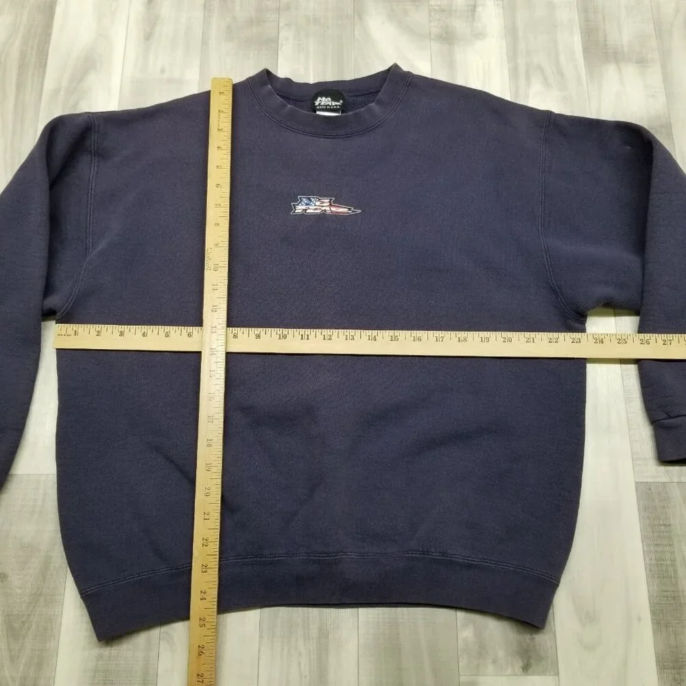 ✅VTG No Fear Navy Crewneck Sweatshirt Graphic Print Front/Back Adult Men's LARGE - Picture 3 of 11